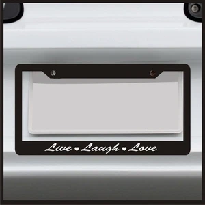 Live Laugh Love - License Plate Frame - Sticker Car Girl Quote Saying Cute Pink - Picture 1 of 7