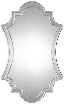 Arched Top Vanity Accent Wall Mirror Silver Mirrored Frame 27" Wide for Bathroom - Image 1 of 2