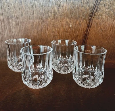Lote de 4 LONGCHAMP Cristal D'Arques-Durand SHOT BARWARE VIDRIO SOPLADO TRANSPARENTE 2 OZ Foto 1 de 4