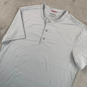 UNTUCKit Croze Performance Henley T-Shirt Herren Small grau gestreift Kurzarm - Bild 1 von 8