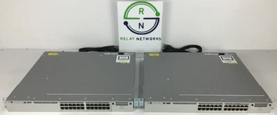 LOT OF 3 Cisco WS-C3850-24P-S Stackable 24 10/100/1000 Ethernet PoE+ PWR-C1-715W - Image 1 of 4