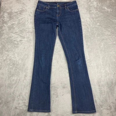 Jeans bootcut jeans feminino The Limited tamanho 2R lavagem escura mistura de algodão - Imagem 1 de 4