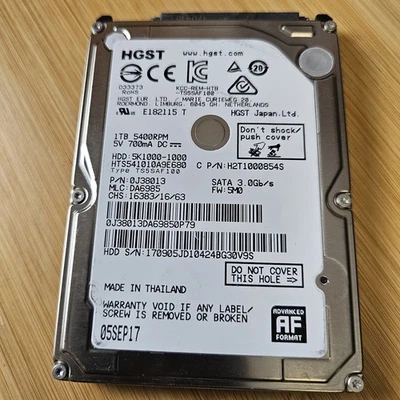 Hitachi 1TB 5400RPM SATA 3.0Gb/s HD LAPTOP PC HD 5K1000-1000 (tested working) - Image 1 of 3