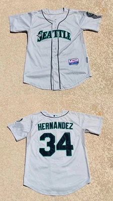 Camiseta deportiva de los Seattle Mariners Felix Hernandez Majestic Cool Base MLB talla 48 Foto 1 de 4