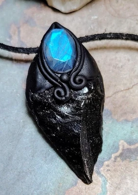 Men's Crystal Obsidian Arrowhead Necklace. Reiki, Healing , Meditation Jewelry - Image 1 of 3