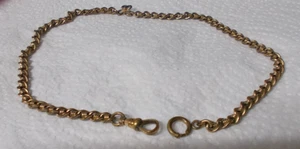 Antique J.F.S. S  15 inch pocket watch chain probably gold filled - Picture 1 of 6