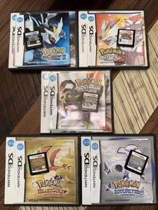 Pokemon HeartGold SoulSilver Platin Schwarz 2 Weiß 2 Nintendo DS LOT CIB Auth. - Bild 1 von 18