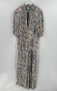 Minx Vintage Jacket Skirt Set Womens 34 / 38 White House Print Crepe Pleated - Picture 1 of 22