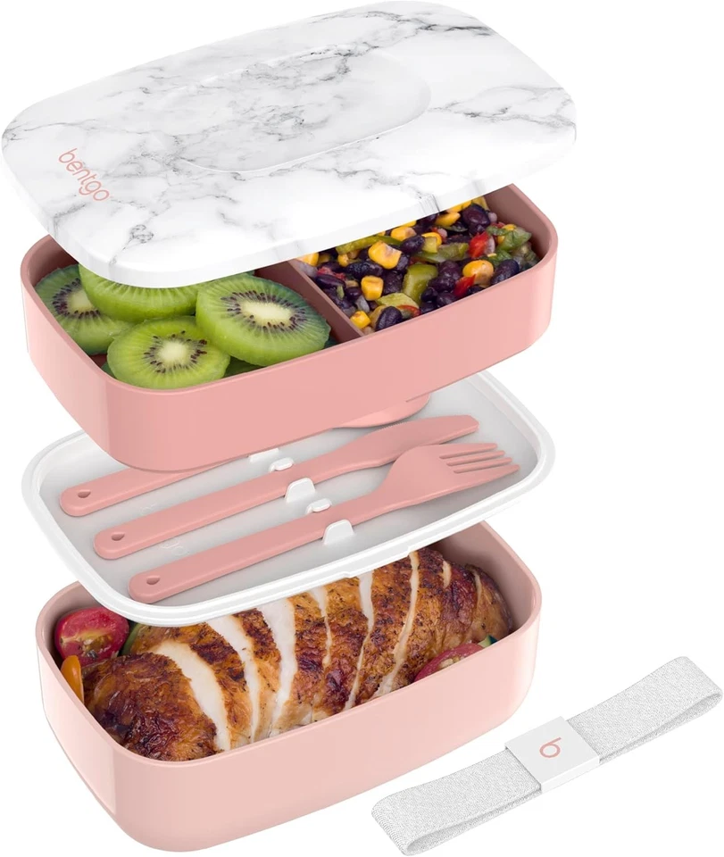 Bentgo Classic All-in-One Stackable Lunch Box Container with Built in Flatware