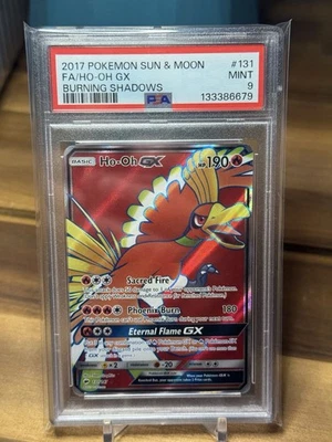 PSA 9 2017 Pokemon Sun & Moon Ho-Oh GX Burning Shadows Graded #131 - Image 1 of 2