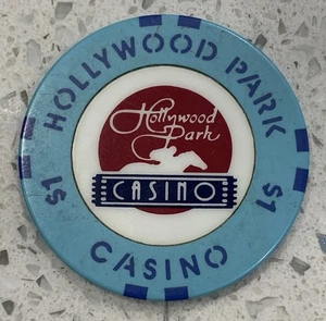 Sala de cartas de casino Hollywood Park Inglewood CA $1 ficha borde cuadrado - Imagen 1 de 3
