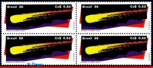 2043 BRASIL 1986 HALLEY’S COMET, RETORNO DEL COMETA, ESPACIO RHM C-1507 BLOQUE MNH - Imagen 1 de 2