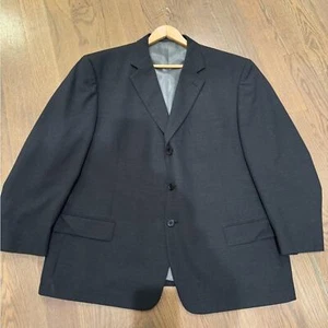 Vintage Givenchy Men's Navy 3 Button Wool Blazer Sport Coat Suit Jacket 48L - Picture 1 of 8
