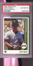 1989 Upper Deck Show Sample Chris Speier Samples PSA AUTH Graded Baseball Card