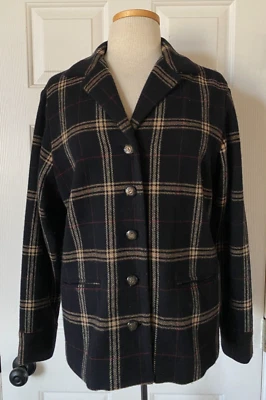 Lauren Ralph Lauren Vintage 100% Lambswool Plaid Riding Blazer Horse Buttons - Image 1 of 4