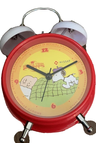 Peanut x Nissei USJ Edition Alarm Clock SNOOPY Red Diameter 9.5 cm from JAPAN Cover