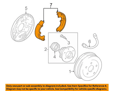 Pontiac GM OEM 03-08 Vibe Brake-Rear Brake Shoes 88972098 - Image 1 of 2