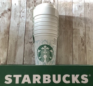 Juego de 6 tazas reutilizables Starbucks 16 oz para llevar AHORRA 10 centavos sirena con azul - Imagen 1 de 6
