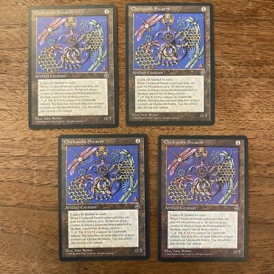 4x Clockwork Swarm NM+ NEVER PLAYED MTG Homelands x4 Magic VINTAGE FREE SHIPPING - Image 1 of 2