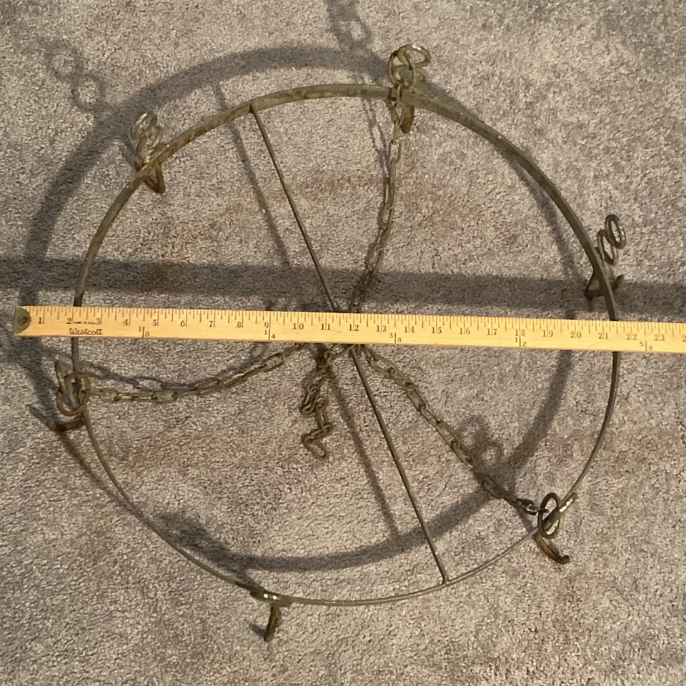 ANTIQUE FRENCH KITCHEN HOOKS WROUGHT IRON NICKEL PLATE POT RACK MEAT HOOK - Image 1 of 4