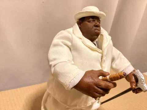 Notorious BIG Action Figure Mezco Biggie Smalls Bad Boy Hip Hop Used Cover
