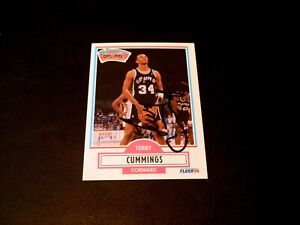 Terry Cummings 1990 Fleer #170 Autographed SA Spurs Card Vintage '90s AUTO NBA