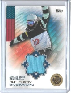 AWESOME RARE 2014 TOPPS OLYMPIC AMY PURDY GOLD RELIC CARD ~ /25 ~ SNOWBOARDING - Picture 1 of 2