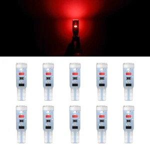 Red 10X T5 3014 LED Gauge Cluster Dash Instrument Light Bulb 73 74 58 - Picture 1 of 6