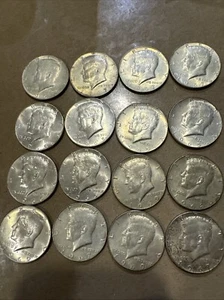 Lot Of (16) 1965-1969. 40% Silver Kennedy Half Dollar Circulated - Picture 1 of 5
