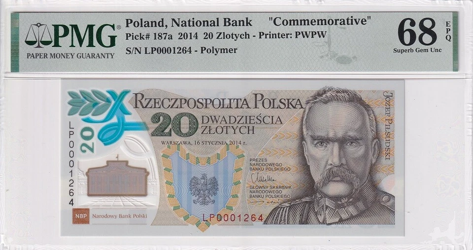 Poland 20 Zlotych 2014 P 187 a Comm. Superb GEM UNC PMG 68 EPQ - Image 1 of 1