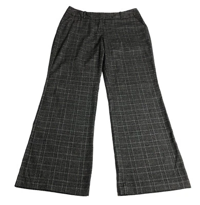 Pantalones Worthington para mujer 8 grises a cuadros pierna ancha calce moderno vestido ligero holgado Foto 1 de 4