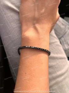 7Ct Round Cut Created AAA Black Diamond Tennis Bracelet 14K Black Gold Plated 7" - Picture 1 of 7
