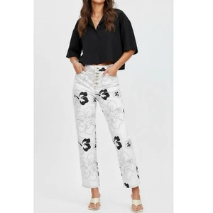 NWT HOUSE OF SUNNY Hibiscus Jessie Jeans, Luna Print, 2 (US) - Picture 1 of 12