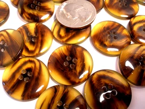 Imitation Amber brown Tortoise Shell Buttons size 1 in, 7/8, 13/16,5/8, 1/2 #T1 - Bild 1 von 7
