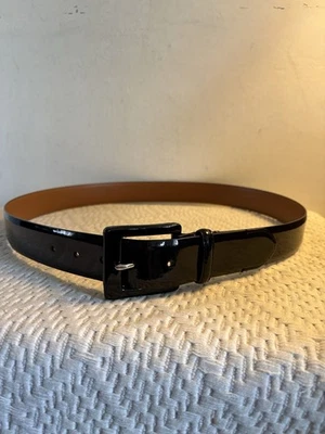 Lauren Ralph Lauren Patent Leather Belt Black Women XL Excellent - Image 1 of 4