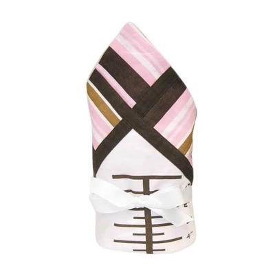 Infant Milestone Tracking Growth Chart Baby Blanket 36"x36" Pink Brown Ruler - Image 1 of 4