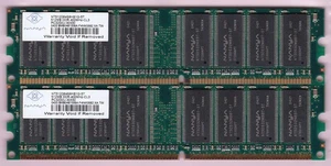 1GB 2x512MB PC-3200 NANYA DDR-400 NT512D64S8HB1G-5T DDR1 Desktop Ram Memory Kit - Picture 1 of 3