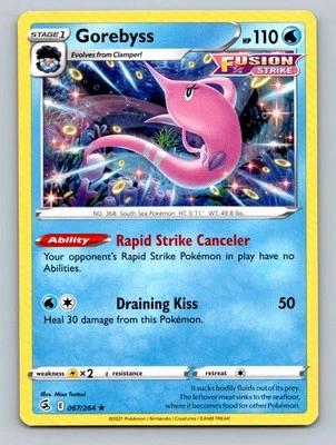 Pokemon Gorebyss SWSH08: Fusion Strike 067/264 Near Mint NM - Image 1 of 2