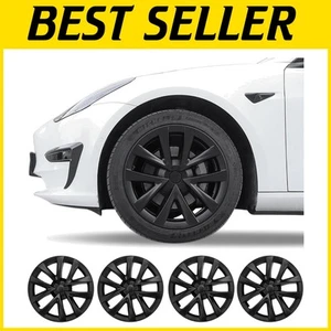 Stylish 18 Inch Model 3 Hubcaps - Protect Your Wheels with Arachnid Design - Picture 1 of 10
