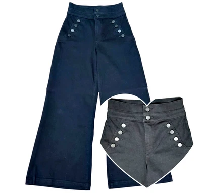 Pantalones de mezclilla Express para mujer talla 4 pierna ancha tiro súper alto elásticos dinero antiguo Foto 1 de 4