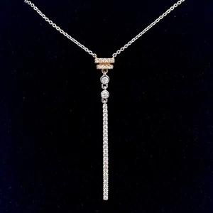 Diamond Pendant Gold Necklace 0.21cts Natural Diamonds 18K Gold UK Hallmarked - Picture 1 of 15