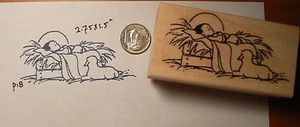 P18 Jesuskind und Lamm Stempel - 2,75x1,5" WM - Bild 1 von 2