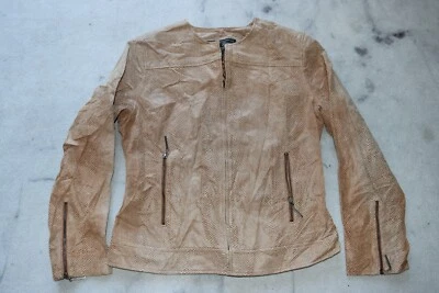 Terry Lewis Classic Luxuries Reptile Print Genuine Leather Jacket Blazer Sz S - Image 1 of 3