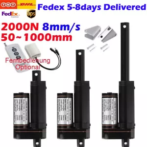 Actuador lineal eléctrico 12V motor 2000N 300mm 500mm 900mm IP65 - Imagen 1 de 45