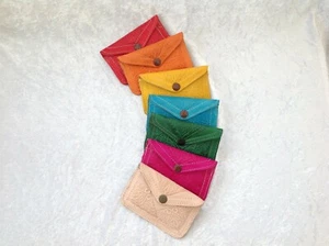 Handmade Moroccan Leather Purse Small Multicolours - Picture 1 of 3