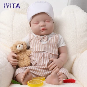18 Zoll realistische Augen geschlossen Silikon Reborn schlafen Baby JUNGE Puppe Kinder Spielkamerad - Bild 1 von 12