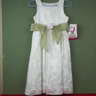 Emily West Girls' White Formal Dress Size 12 Bow Flower New With Tags  - Image 1 of 4