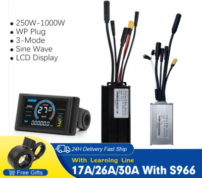 Ebike Sine Wave Waterproof Controller 17A 26A 30A with LCD Color S966 Display - Image 1 of 4
