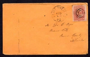 US 1869 SCOTT #65 EXTRA LARGE MARGIN STAMP TIED FANCY TARGET CANCEL ST. THOMAS - Picture 1 of 3