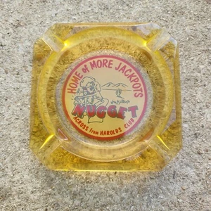 Vintage Nugget Casino Across From Harold's Club Home Of More Jackpots Ashtray - Picture 1 of 5
